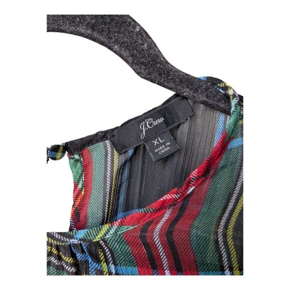 Jcrew Cinched-waist chiffon dress in Stewart tartan sz xl - Picture 3 of 7